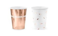 Kelímky "Same penis forever", růžovo zlaté - rose gold, 220ml, 6 ks