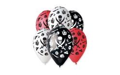 PIRÁTA témájú 30 cm-es pasztell lufik - PIRATE FUN 5 db
