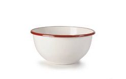 Enamel bowl red and white 14cm