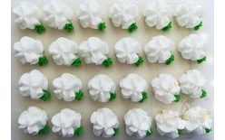 Cukrové ozdoby květy na platíčku 15