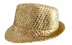 Zlatý klobúk s flitrami