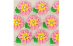 Cukrové dekorácie – veľké kvety na platíčku (9 ks)