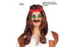 Hippie Wig and Moustache