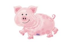 Rózsaszín disznó fóliás lufi 89cm x 64cm