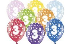 Thick Balloons 30 cm metallic mix - Birthday No.3