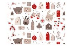 Wrapping paper LUX - Christmas motifs for children - sheets 100x70 cm