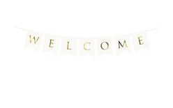 Welcome / Vítejte Garland White 15 x 95 cm