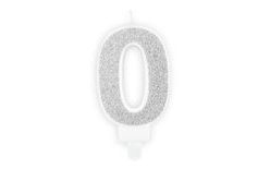 Ezüst születésnapi gyertya 0, 7 cm