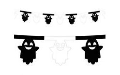 Ghost Garland - Black and White - Halloween - 360 cm