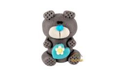 Figurka 3D 60g (medvídek šedý s modrým srdíčkem)