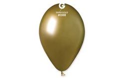 Balónek chromovaný 1 KS lesklý zlatý - průměr 33 cm
