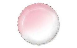 Kulatý fóliový balón ombré - ružovo-biely - 48 cm