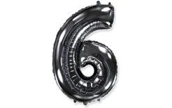 Black Foil Number Balloon - 102 cm - 6