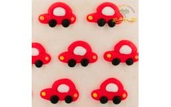 Cukrové dekorácie – červené autíčka