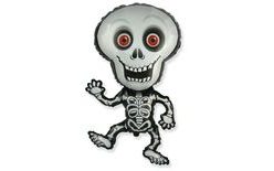 Balón foliový Skeleton - Kostra 82 cm - Halloween - černo-šedý