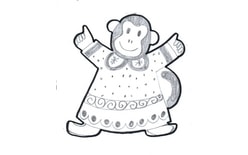 Vystrihovačka - Opica v pyžame
