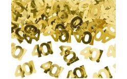 Metalické konfety číslo 40 - zlaté - 15 g