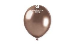 Mini chromovaný balónek - 13 cm - lesklý ružovo-zlatý - 1ks