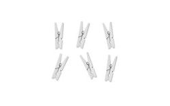 White Wooden Clips - Wedding - 3 cm - 20 pcs