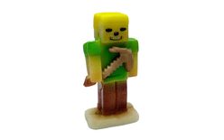 Alex from Minecraft - green builder with pickaxe - marzipan figurine