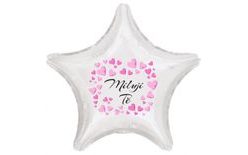 I Love You Balloon Foil Star White
