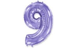 Lila fólia szám 9-es ballon - 102 cm