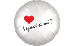 White Foil Balloon Circle "Will You Marry Me?"