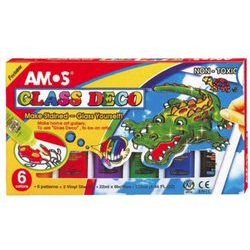 Üvegfestékek sablonokkal - 6 db készlet