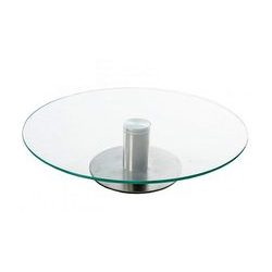 Rotating cake stand glass and steel - 30 cm