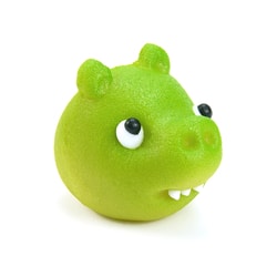 Green piggy - marzipan figurine for cake