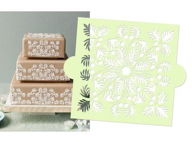 Torta és scrapbook stencil - Stencil Hawaiian Palms Top