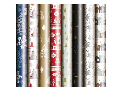 Balící papír - vánoční motivy - role 500x70 cm - mix č.7