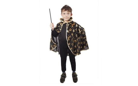 KARNEVALOVÝ KOSTÝM ČARODĚJNICKÉHO PLÁŠŤA ČIERNY, DETSKÝ