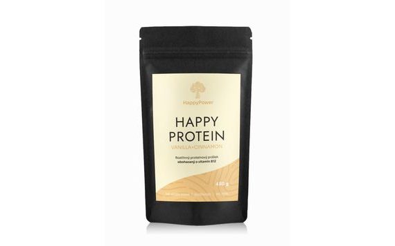 HAPPY PROTEIN 450 G – VEGÁN FEHÉRJEPOR VANÍLIA ÉS FAHÉJ ÍZESÍTÉSSEL