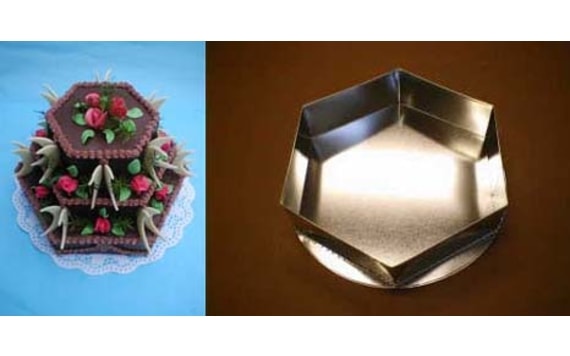 CAKE TIN HEXAGON 33 CM