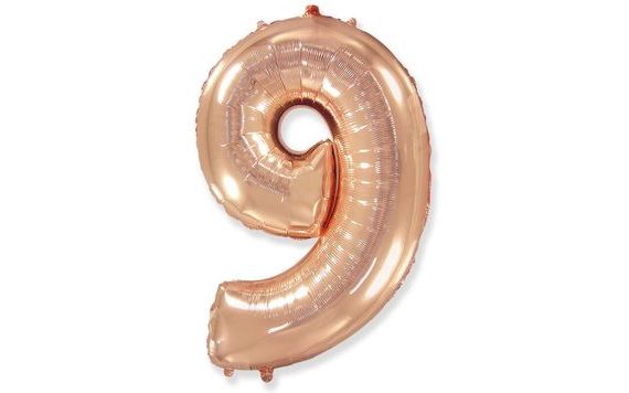 BALLOON FOIL NUMERALS ROSE GOLD - ROSE GOLD 115 CM - 9