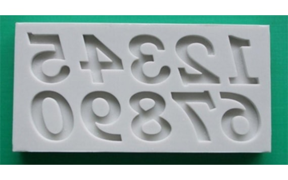 SILICONE MOULD NUMBERS IN BOOKMAN OLD STYLE