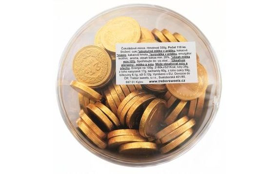 ČOKOLÁDOVÉ MINCE - CENT ZLATÝ (110KS)