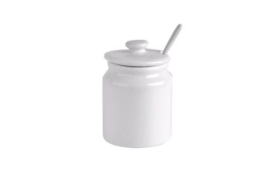 PORCELAIN SUGAR BOWL WITH SPOON - 180 ML