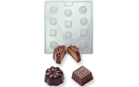 CHOCOLATE MOULDS ON A SHEET - BOX OF CHOCOLATES