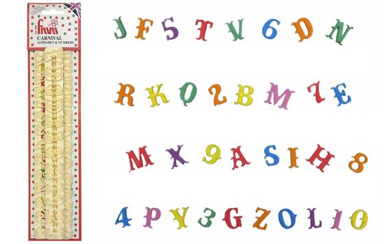 ALPHABET & NUMBERS TAPPITS CARNIVAL FOR CAKE DECORATIONS
