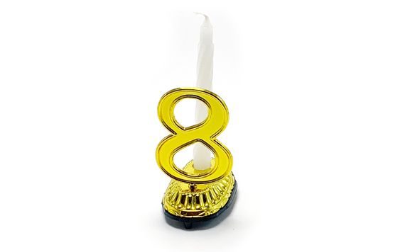 BIRTHDAY CAKE SET - DIGITS 8 AND CANDLE