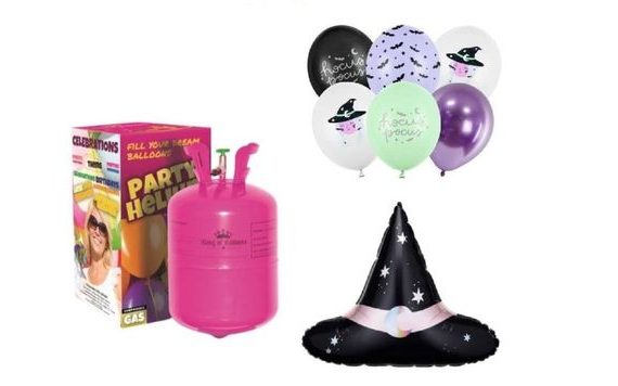 HELIUM A SADA BALÓNKŮ - MIX - ČARODĚJNICE - 7 KS - HALLOWEEN