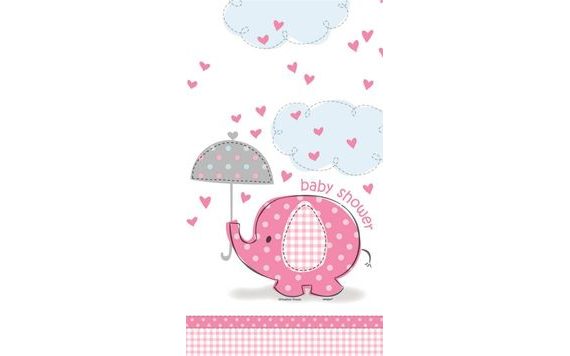 UBRUS UMBRELLAPHANTS "BABY SHOWER" - LÁNY 1,37 M X 2,13 M