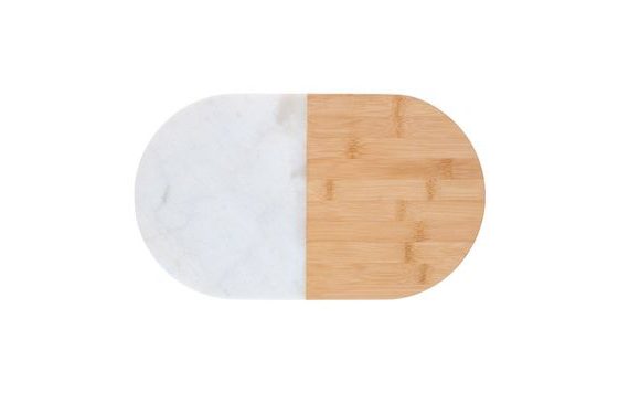 BAMBUSZ / MÁRVÁNY OVÁLIS TÁLALÓDESZKA 37X22CM