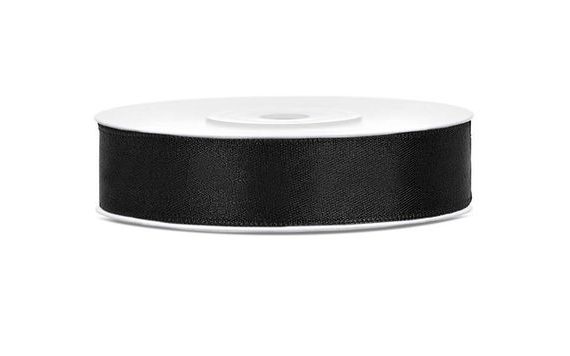 SATIN BLACK RIBBON 12MM/25M