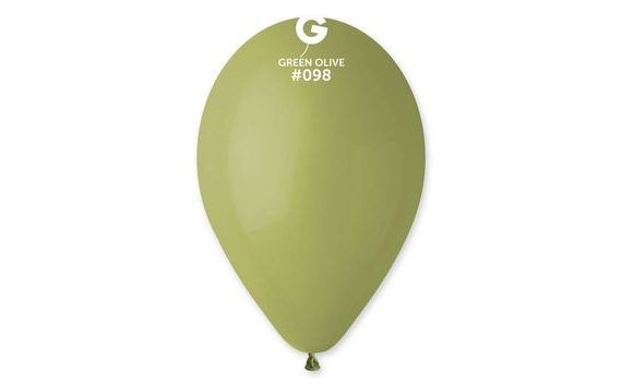 100 PCS OLIVE GREEN PASTEL BALLOONS - 26 CM