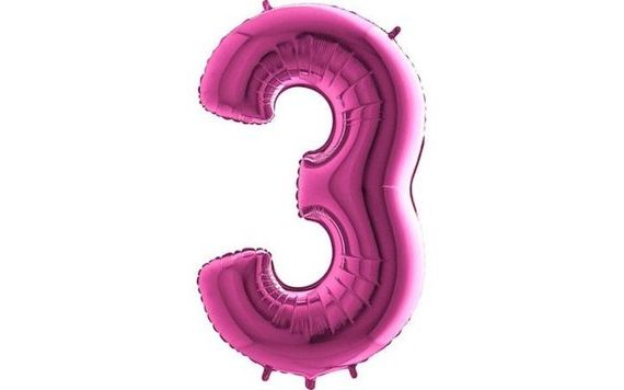 BALÓN FOLIOVÝ ČÍSLICE RŮŽOVÁ - PINK 115 CM - 3