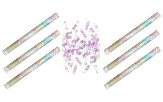 KONFETY 60CM - 6KS DUHOVÉ METALICKÉ - UNICORN