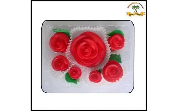ROSE CAKE DECORATING SET – RED AIRBRUSHED ROSES